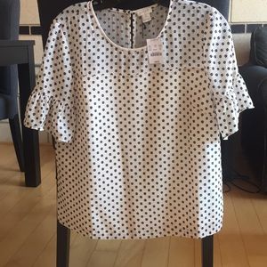 JCREW polka dot blouse